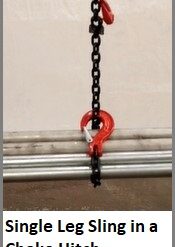 1 leg chain sling in a choke hitch