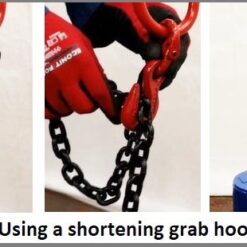 using a shortening grab hook on a chain sling