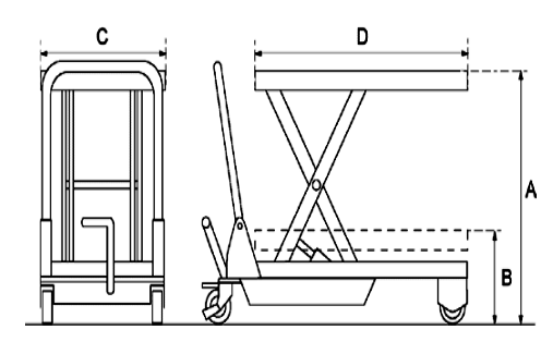 TF scissor lift dimensions image