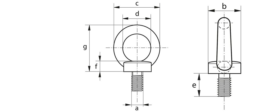 green pin din 380 eye bolt dimensions