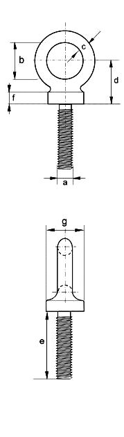 Long Shank Dynamo Eye Bolts – dimensions