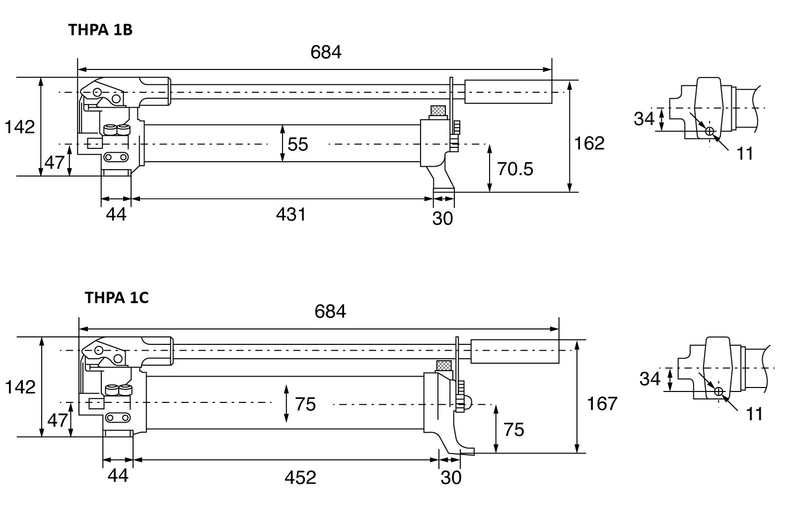 hydraulic pump dimensions