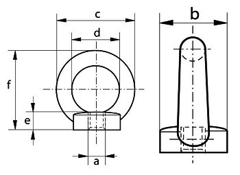 stainless eye nut dimensions
